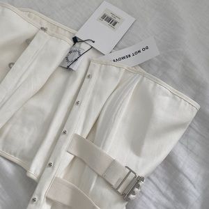 With Jean white corset top. NWT, size M.